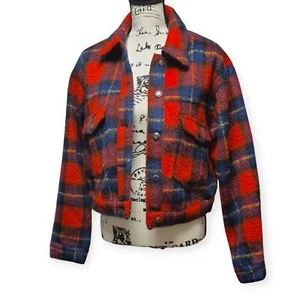 OAT New York Plaid Cropped Jacket Sz M - Picture 1 of 8