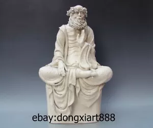 22" China Dehua White Porcelain bodhidharma Master Of Zen Damo Dharma sculpture - Picture 1 of 12