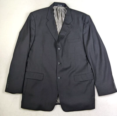 J. FERRAR - MEN'S GRAY 100% WOOL SPORT COAT BLAZER JACKET - SIZE 44L - Image 1 of 4