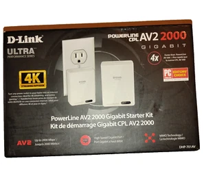 D-Link PowerLine AV2 2000 Gigabit Starter Kit – DHP-701AV HomePlug AV2 Adapter ( - Picture 1 of 6