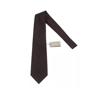Tom Ford NWT Neck Tie in Black/Brown Mini Check Plaid 100% Silk Made in Italy - Picture 1 of 8