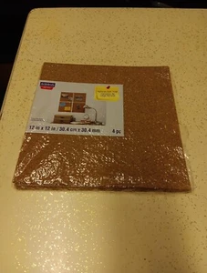 Artminds Natural Cork Tile Panels 12 x 12 Great For Office 3 Left Unused (MiniB - Picture 1 of 4