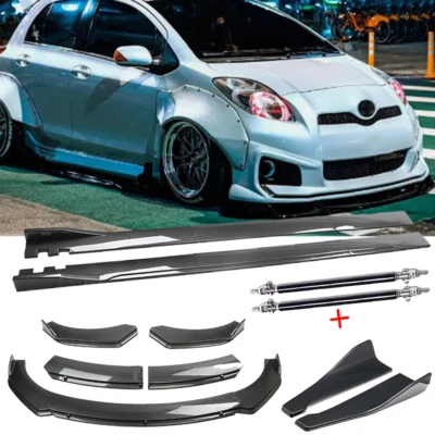 Carbon Fiber Front Bumper Lip Rear Splitter Spoiler For Toyota Yaris/ R 2005-20 — 第 1/4 张图片