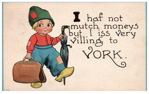 Vintage Boy, I haf not much Money Post Card . BPC - Picture 1 of 2