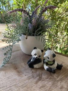 VTG Franklin Mint Panda Bear Salt & Pepper Shakers 1987 Made In Sri-Lanka - Picture 1 of 5