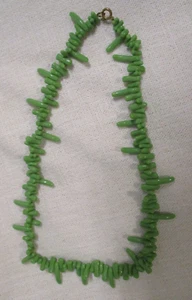 Vintage Coral Green Glass Beaded 17" Necklace - Picture 1 of 3