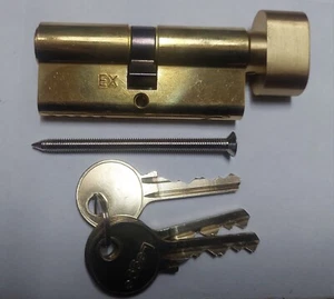 Legge 35/35 70mm Serratura a cilindro profilo girevole 3 chiavi - Ottone - Foto 1 di 1