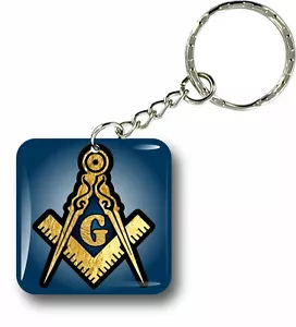 Keychain key ring keyring car motorcycle biker masonic emblem freemason sword - Picture 1 of 1