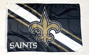 NEW ORLEANS SAINTS LOGO 28"x42" FLAG superior quality GENUINE NFL Licensed US - Picture 1 of 4