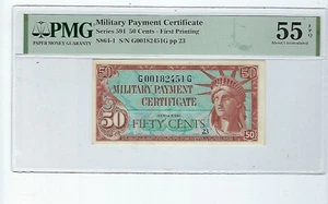 MILITARY PAYMENT CERTIFICATE MPC Series 591 50 Cents  PMG 55 EPQ - Picture 1 of 2