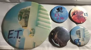 E.T. The Extra-Terrestrial 1982 PIN Oficial LOTE de 5 Pinback ET Insignia SPIELBERG - Imagen 1 de 11