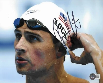Foto assinada por Ryan Lochte 8x10 BAS autografada medalhas olímpicas natação 20 - Imagem 1 de 2