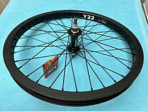 NOS 20” 1.75 BLACK Y22 RIM 36 SPOKE FRONT WHEEL HUTCH MID SCHOOL BMX 406 X 22 - Picture 1 of 9