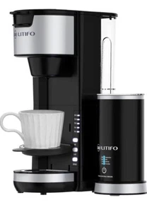 Litifo Black Coffee Maker With Milk Frother 6 In 1 Coffee Machine For Tea K Cup - Picture 1 of 3