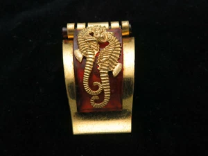 Jean Hippocampe Painlevé, Clement Nauny Amber Galalith Seahorse Clip Brooch 1936 - Picture 1 of 12