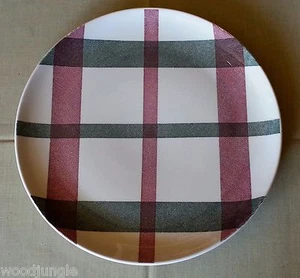 TEPCO CHINA HIGHLANDER PLAID RED GREEN CHOP PLATE RESTAURANT HOTEL WARE TWEED - Picture 1 of 2
