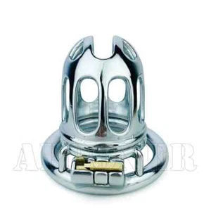 Stainless Steel Metal Chastity Cage Chastity Device Cage Men with Invisible Lock - Picture 1 of 32