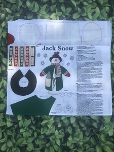 VINTAGE JACK SNOW FABRIC PANEL SNOWMAN CRAFT BY CRANSTON PRINT WORKS CO. Holiday - Picture 1 of 3