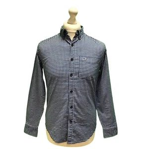 Xx63 Men's Hollister Blue White Check Long Sleeve Epic Flex Shirt uk xS eu 44 - Picture 1 of 5