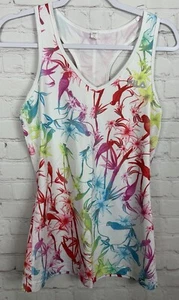 FILA Sport bright Floral Racerback Workout Athletic Tank Top Sz M, GUC - Picture 1 of 4