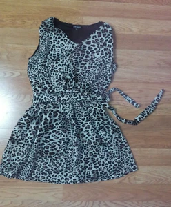 Pink Jewe Blouson Leopard Animal Print Lined Pull Over Girls Dress Size Large - Picture 1 of 12