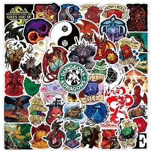 50 Dungeons and Dragons stickers, fantasy, role playing, dragons, game - Picture 1 of 11