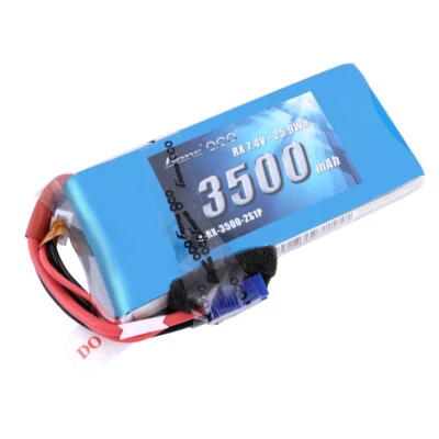 Gens Ace 3500mAh 7.4V RX + TX 2S1P Lipo Battery Pack With JR And EC3 Plug - Image 1 of 3