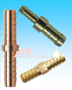 Metal Brass Straight Hose Joiner Barbed Connector Air Fuel Water Pipe Gas Tubing