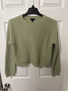 Art Class Pullover Jugend Mädchen Large 10/12 salbeigrün Grobstrick gerippt Rundhalsausschnitt - Bild 1 von 7