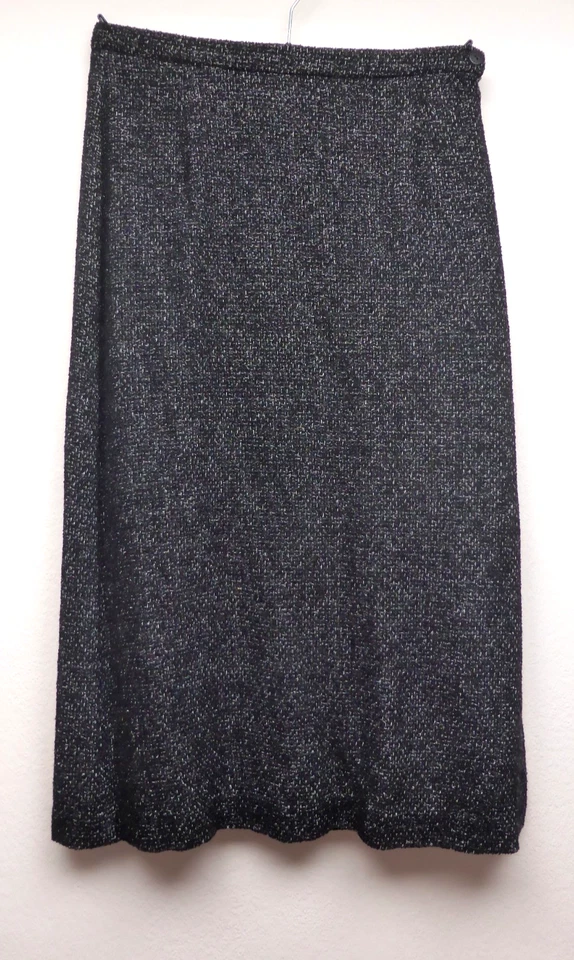 Windsmoor Black & White Tweed Skirt Size 10 Lined Side Zip and Side Slit - Image 1 of 4