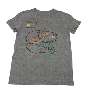 Cat & Jack Boys Dinosaur Skull with Subway Lines Graphic Print TShirt Sz XS EUC - Picture 1 of 6