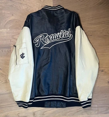 Rocawear Men's Vintage Letterman Varsity Jacket Size XL, Black/White Streetwear  - Image 1 of 4