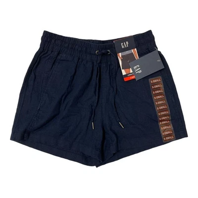 Pantalones cortos de lino GAP ligeros y cómodos con cordón cintura elástica para mujer Foto 1 de 3