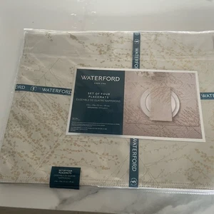 Waterford Set of FOUR Placemats, Shimmering Gold Sprigs 13"x19" Brand New! - Picture 1 of 3