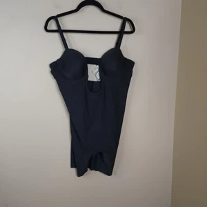 Skims Body tiefer Ausschnitt Shapewear mittlerer Oberschenkel in Onyx Größe 3X - Bild 1 von 10