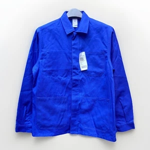French Workwear Chore Jacket Men’s Large Blue Utility Worker Overshirt Deadstock - Picture 1 of 12