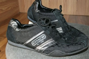 Coach Logo Remonna Sz 8M Lace Up Driving Shoes Sneakers Rufina A1950 F0007 *EUC* - Picture 1 of 9