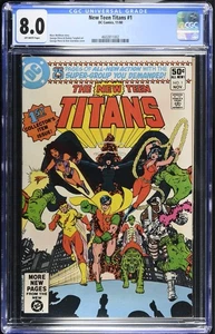 New Teen Titans #1 Direct 1980 DC 8.0 VF CGC Graded Comic Key 2nd App Starfire - Picture 1 of 2