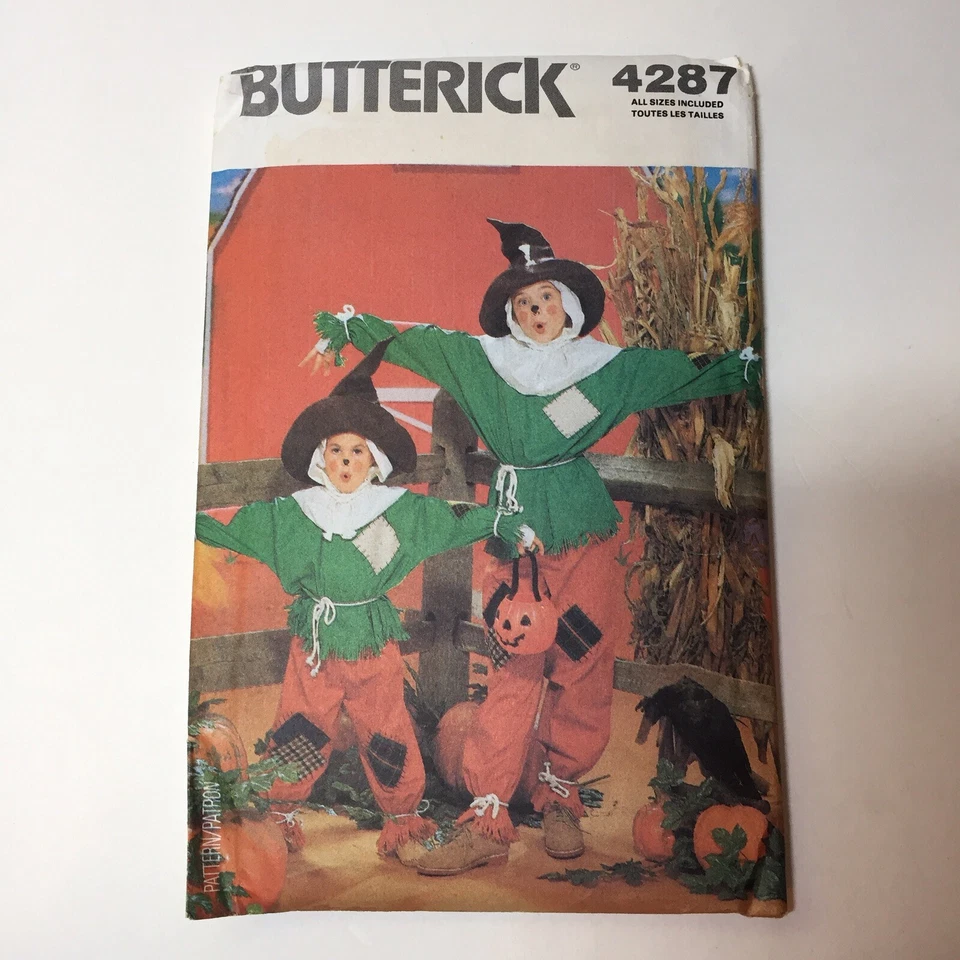Butterick Pattern 4287 Children S Scarecrow Halloween Costume Sizes 4 to 14 UC