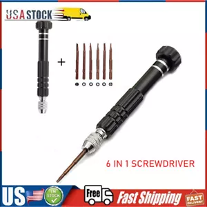 Precision 6 in 1 Screwdriver Professional Repair Tool Kit for Watch Repair Black - Picture 1 of 5