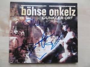 Böhse Onkelz Autogramme signed CD-Cover "Dunkler Ort" - Bild 1 von 1