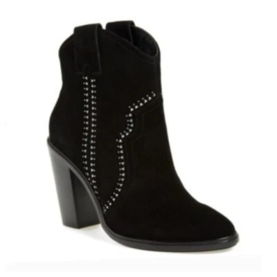 NEW $398 JOIE Black Monte Suede Studded Ankle Size 6.5 - Image 1 of 4