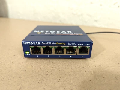 NETGEAR ProSafe FS105 v2 5-Port Fast Ethernet Switch 10/100Mbps w/ Power Cord - Image 1 of 4