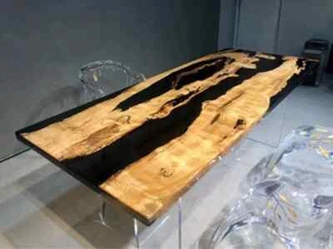 Epoxy Table Top, Natural Acacia Wooden Epoxy Living Furniture Decor Home Top - Picture 1 of 11