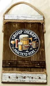 Rustic Wall Decor ( Group Therapy Practiced Here) Made in Florida USA - Picture 1 of 4