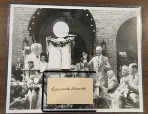 Connie Mack Signed Card With Photo At The Baseball Hall Of Fame - Picture 1 of 3