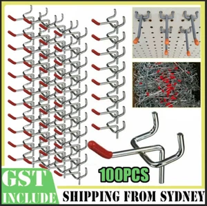 100PCS 50mm Metal Pegboard Hook PEG Borad Hooks Wall Display Storage Hanger AUS - Picture 1 of 11