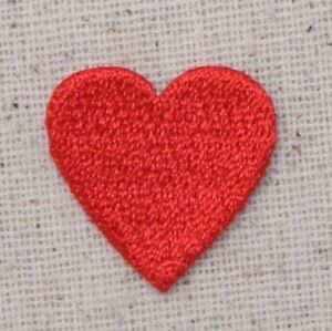 3/4" Small Red Heart - Valentines Day - Iron on Applique/Embroidered Patch