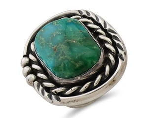 Navajo Ring 925 Silver Royston Turquoise Native American Artist Size 7.0 C.80's - Picture 1 of 10
