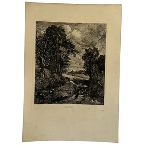 Original "The Cornfield" National Gallery Radierung von John Constable typisiert 1876 - Bild 1 von 7